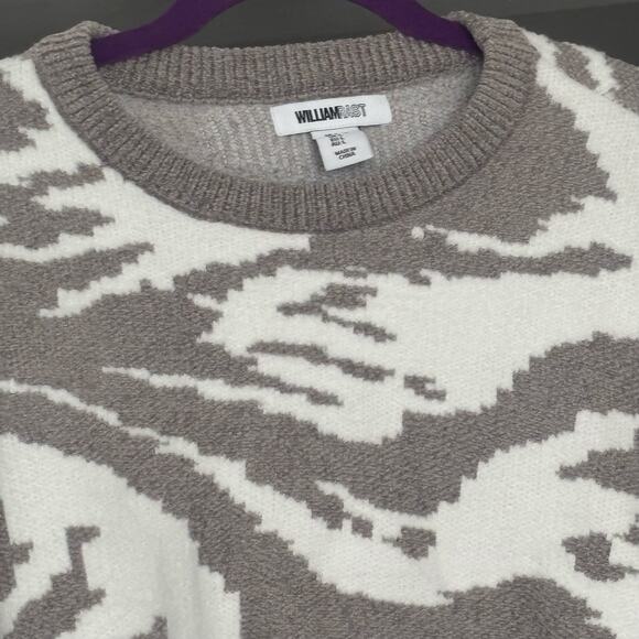 William Rast Chenille Cropped Sweater Coastal Artsy Abstract Intarsia Knit - Picture 4 of 9